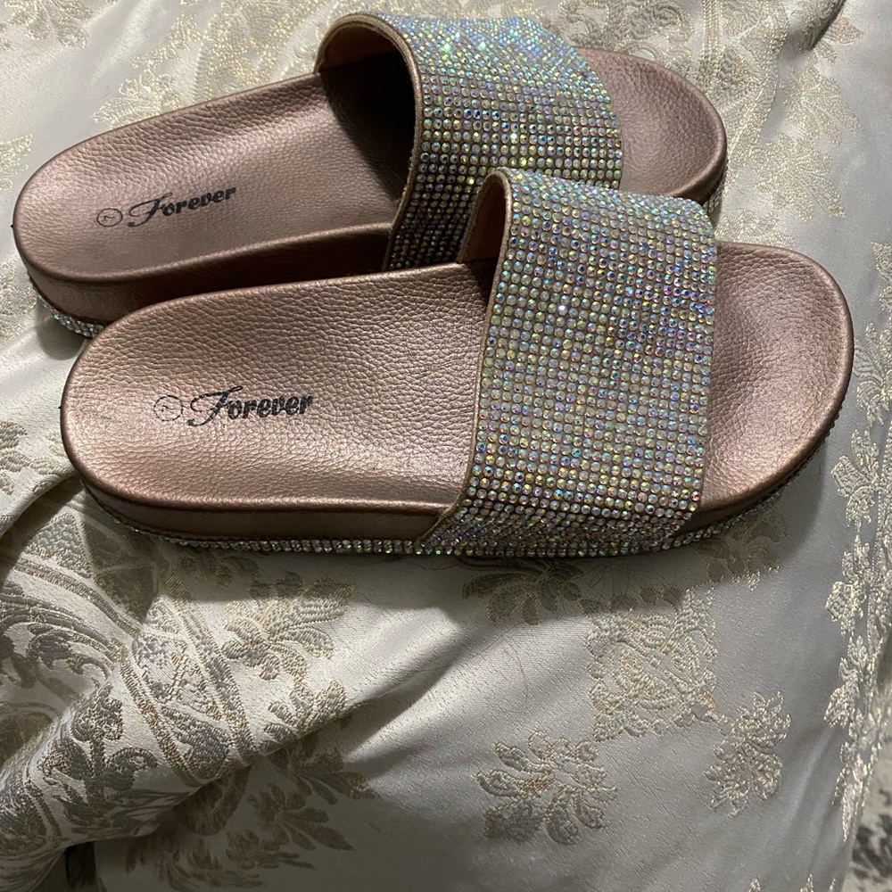Glittery Rhinestone Sandals - Picture 3 of 4